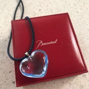 Authentic Baccarat Blue Crystal Pendant Necklace